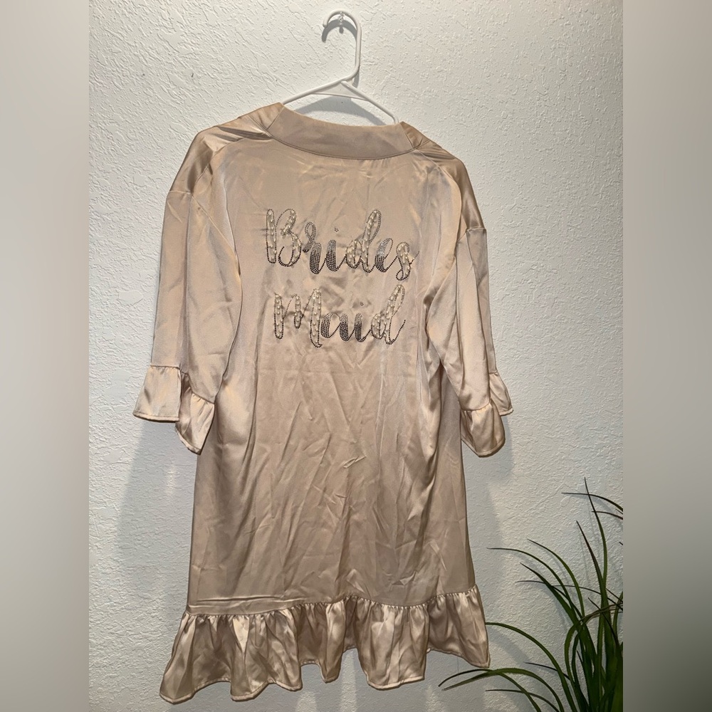Bridesmaid Satin Robe with Ruffle Hem
